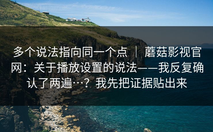 多个说法指向同一个点 ｜ 蘑菇影视官网：关于播放设置的说法——我反复确认了两遍…？我先把证据贴出来