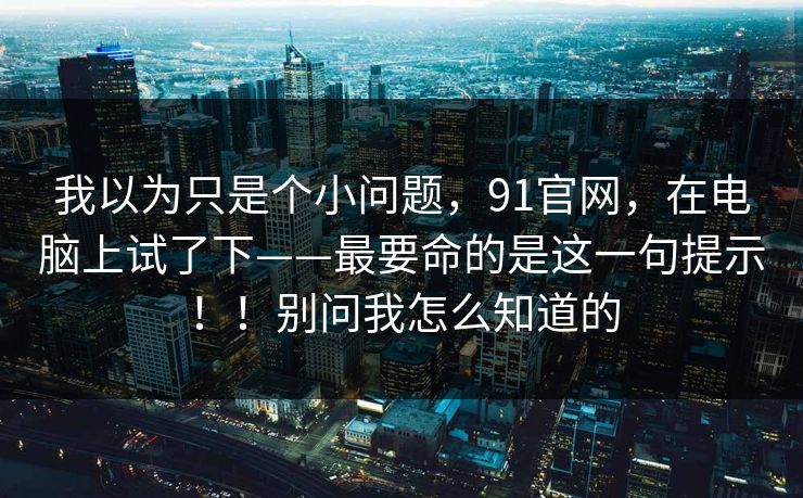 我以为只是个小问题，91官网，在电脑上试了下——最要命的是这一句提示！！别问我怎么知道的