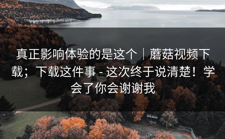 真正影响体验的是这个|蘑菇视频下载;下载这件事 - 这次终于说清楚!学会了你会谢谢我 真正影响体验的是这个|蘑菇视频下载;下载这件事 - 这次终于说清楚!学会了你会谢谢我